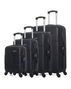 4 schwarze 4-Rad-Koffer Miami 75/65/55/46 cm