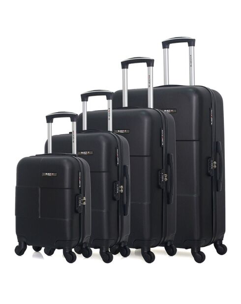 4 schwarze 4-Rad-Koffer Miami 75/65/55/46 cm