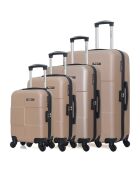 4 Valises 4 roues simples Miami 75/65/55/46 cm dorées