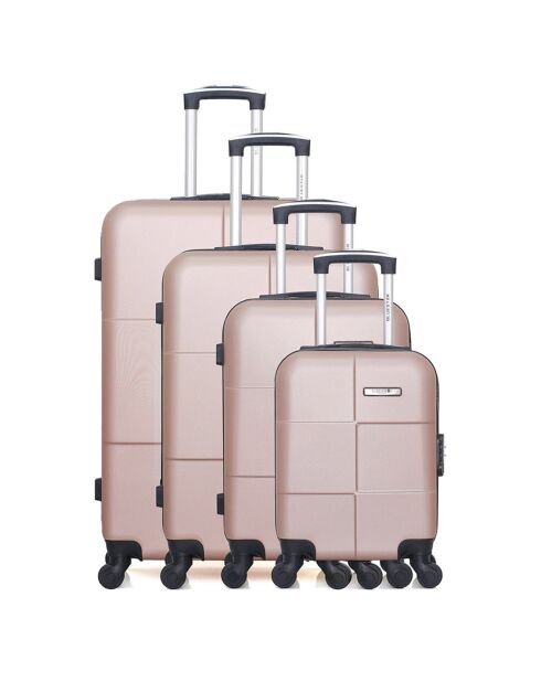 4 Koffer 4 Räder Simple Miami 75/65/55/46 cm Roségold