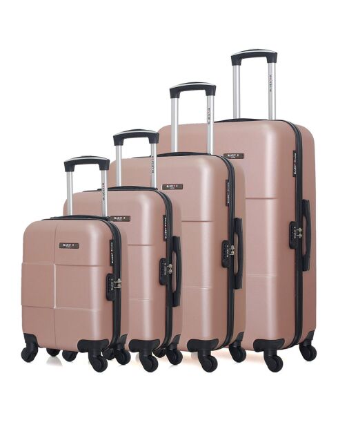 4 Koffer 4 Räder Simple Miami 75/65/55/46 cm Roségold