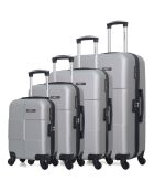 4 Valises 4 roues Miami 75/65/55/46 cm argentées