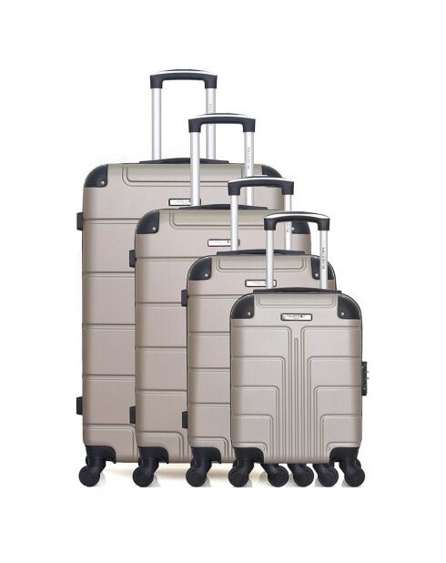 4 Valises 4 roues Ottawa 75/65/55/46 cm dorées