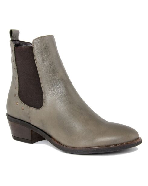 Bottines en Cuir Sara grises