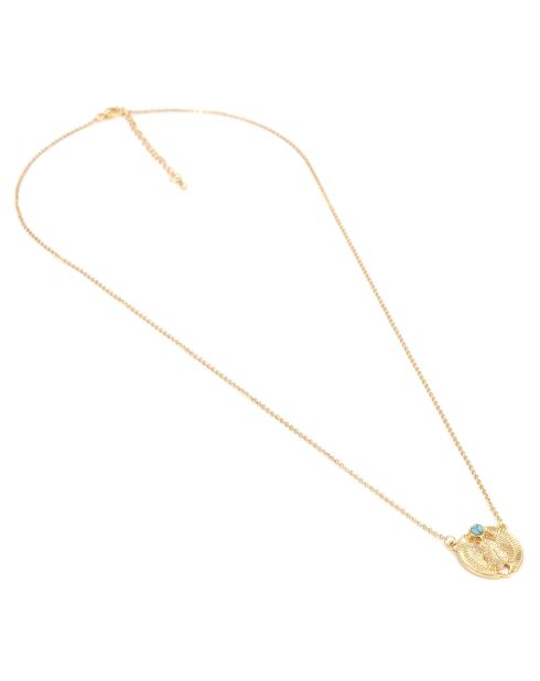 Collier doré/bleu