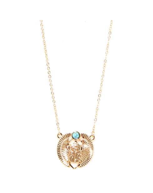 Collier doré/bleu