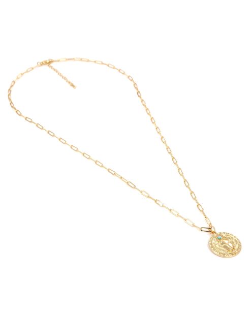 Collier doré/bleu