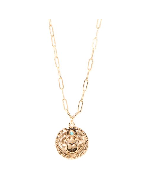 Collier doré/bleu