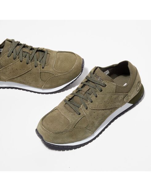 Sneakers en Velours de Cuir Lufkin Jogger kaki