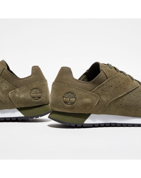 Sneakers en Velours de Cuir Lufkin Jogger kaki