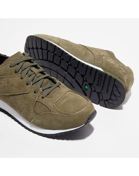 Sneakers en Velours de Cuir Lufkin Jogger kaki