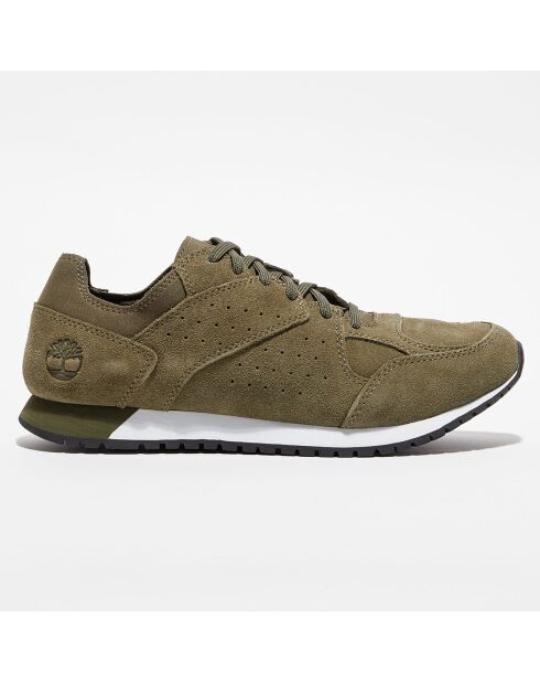 Sneakers en Velours de Cuir Lufkin Jogger kaki
