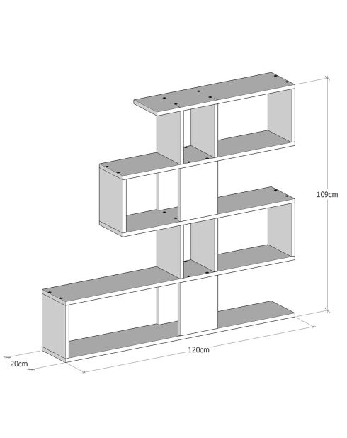 Bibliothèque karlin blanche - 120x109x20 cm