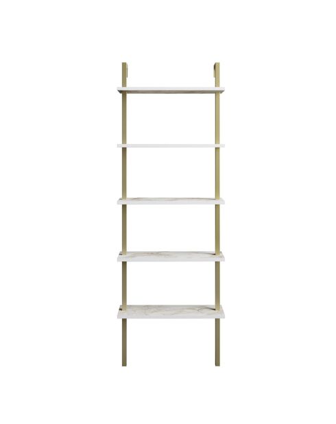 Libreria pieghevole bianca/oro - 60x174x22 cm