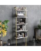 Bibliothèque piante blanc/doré - 60x174x22 cm
