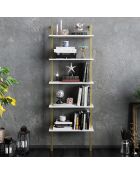 Bibliothèque piante blanc/doré - 60x174x22 cm