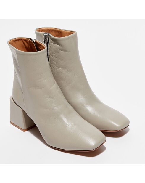 Bottines en Cuir Junesa beiges - Talon 6 cm