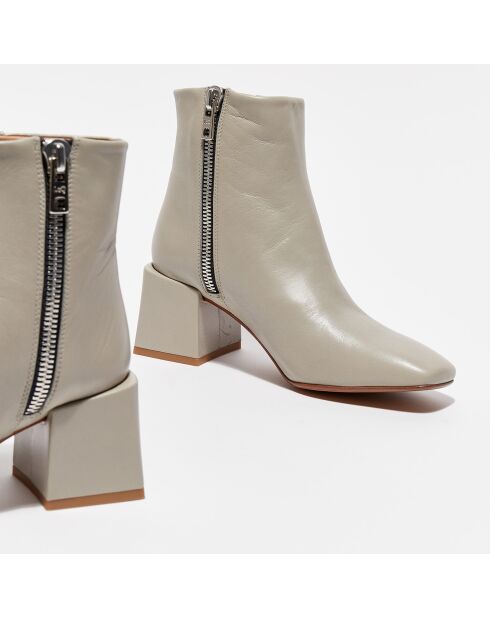 Bottines en Cuir Junesa beiges - Talon 6 cm