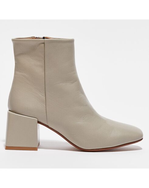 Bottines en Cuir Junesa beiges - Talon 6 cm