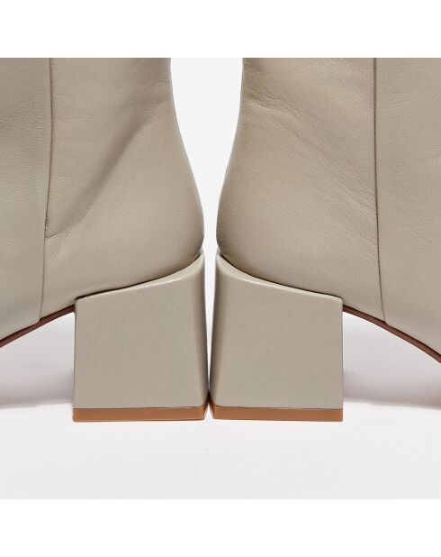 Bottines en Cuir Junesa beiges - Talon 6 cm