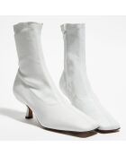 Bottines en Cuir Socks blanches - Talon 5,5 cm