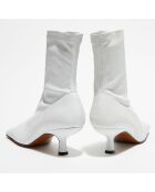 Bottines en Cuir Socks blanches - Talon 5,5 cm