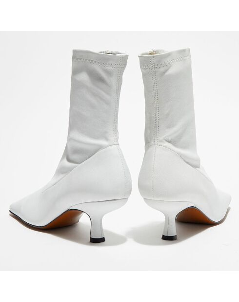 Bottines en Cuir Socks blanches - Talon 5,5 cm