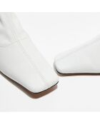 Bottines en Cuir Socks blanches - Talon 5,5 cm