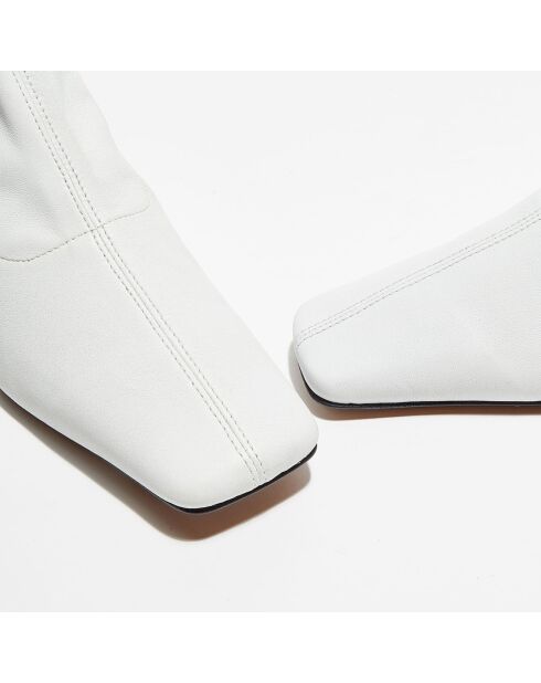 Bottines en Cuir Socks blanches - Talon 5,5 cm