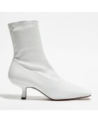 Bottines en Cuir Socks blanches - Talon 5,5 cm