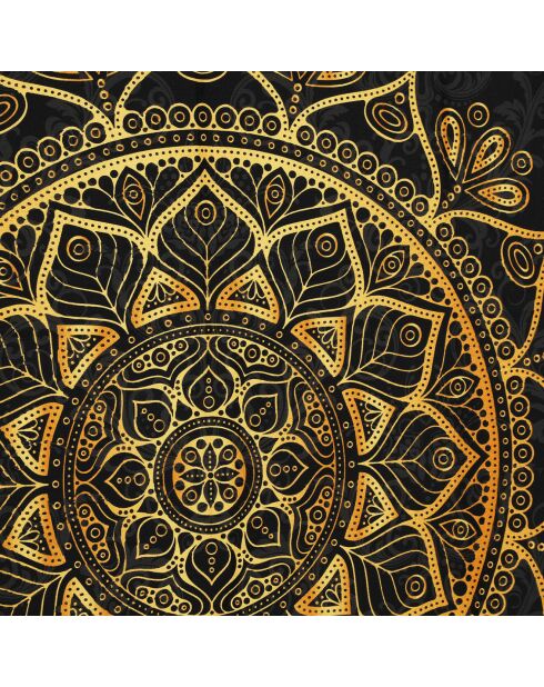 Alvina Bettbezug-Set aus 100% Baumwollsatin, gold/schwarz