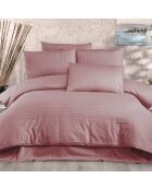 Parure housse de couette 10% Satin de Coton Lilyum poudre