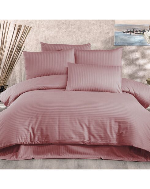 Parure housse de couette 10% Satin de Coton Lilyum poudre