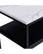 Console double Glam marbre/noir - 80x30x80 cm