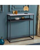 Console double Glam marbre/noir - 80x30x80 cm