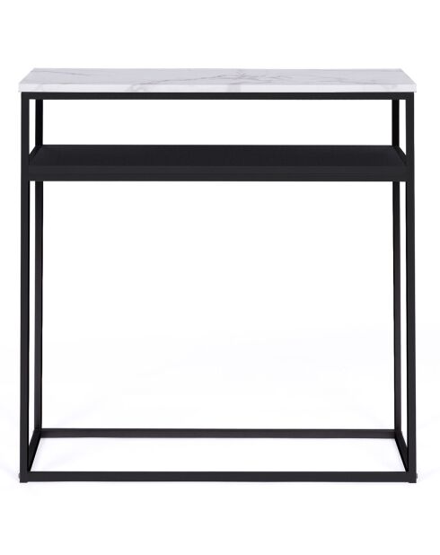 Console double Glam marbre/noir - 80x30x80 cm