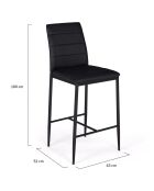 2 Tabourets Regilux noir - 43x52x100 cm