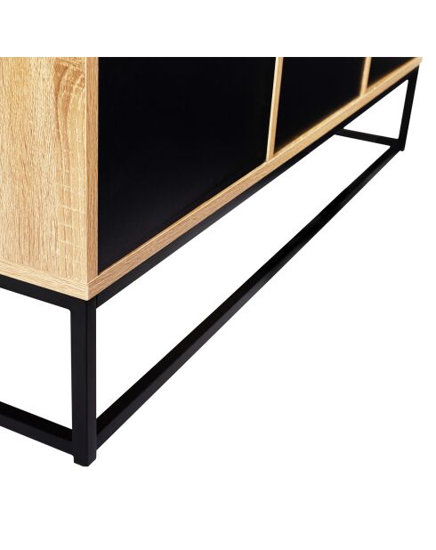 Buffet bas 3 portes Liverpool bois/noir - 113x40x60 cm