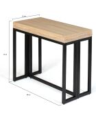 Console extensible Memphis bois/noir - 300x90x75 cm