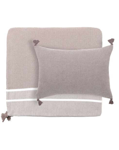 Housse de coussin Stockholm taupe clair - 60x40 cm