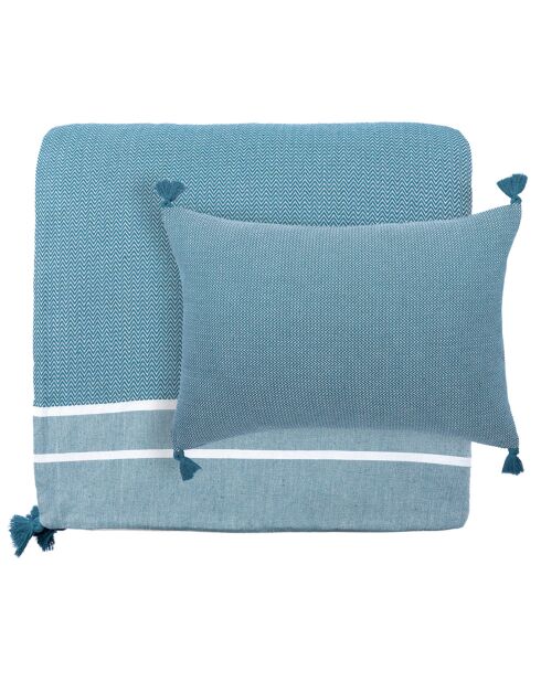 Housse de coussin Stockholm bleu pétrole - 60x40 cm