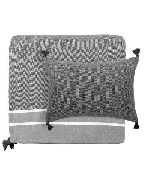 Housse de coussin Stockholm noire - 60x40 cm