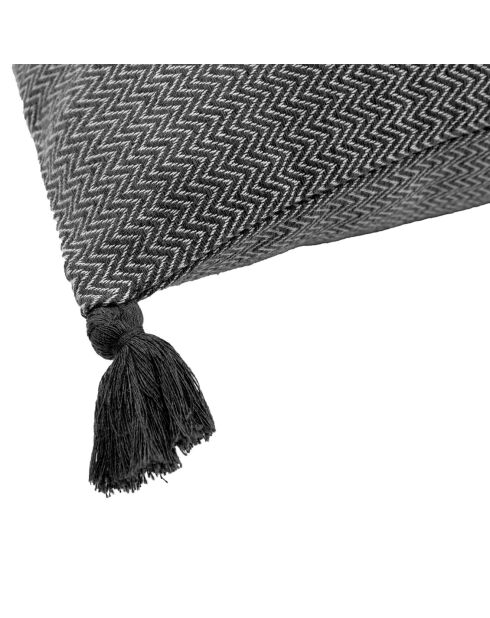 Housse de coussin Stockholm noire - 60x40 cm