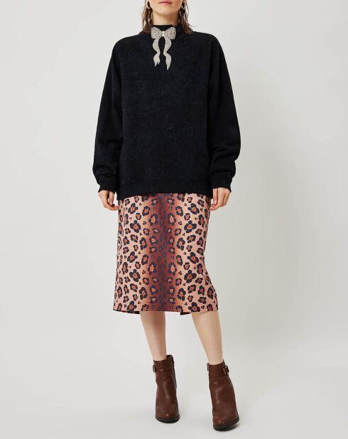 Jupe Panther Fleur marron