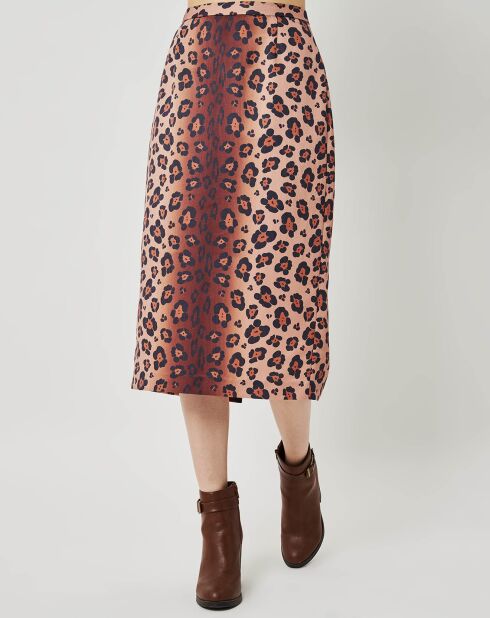 Jupe Panther Fleur marron