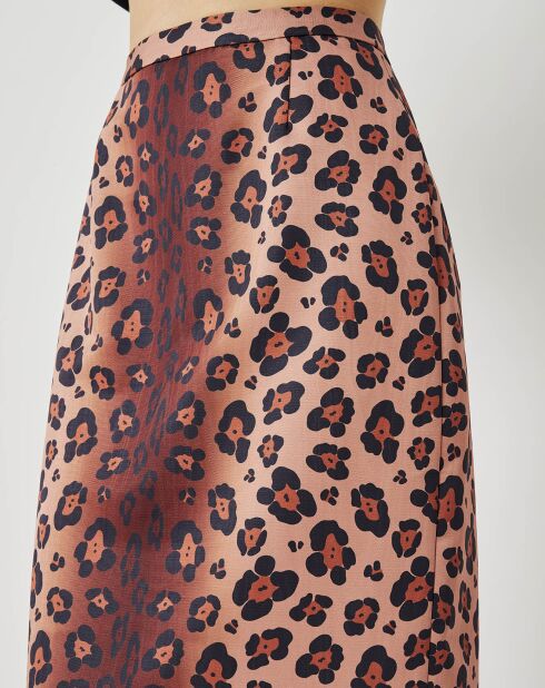 Jupe Panther Fleur marron