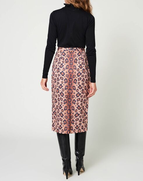Jupe Panther Fleur marron