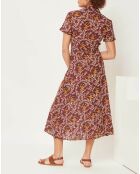 Robe longue Joy imprimée bordeaux