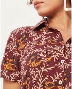 Robe longue Joy imprimée bordeaux