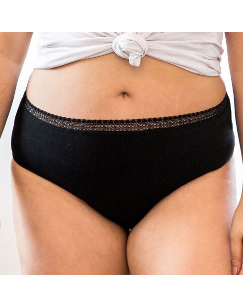 Shorty menstruel noire - flux moyen à abondant